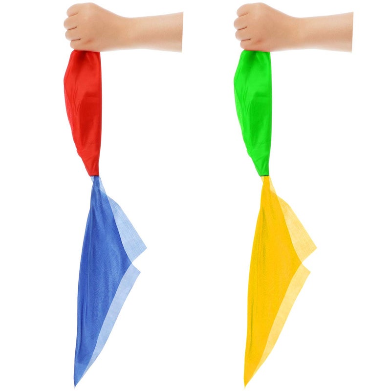 HESTYA 2 Pieces Magic Scarves Color Changing Silk Hanky Props for Trick Streets Four-Color Silk Magic Props Magician Accessories - Image 1